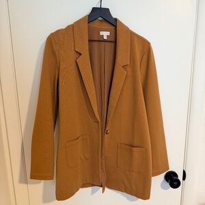 Garnet Hill Knit Blazer Camel Size 8